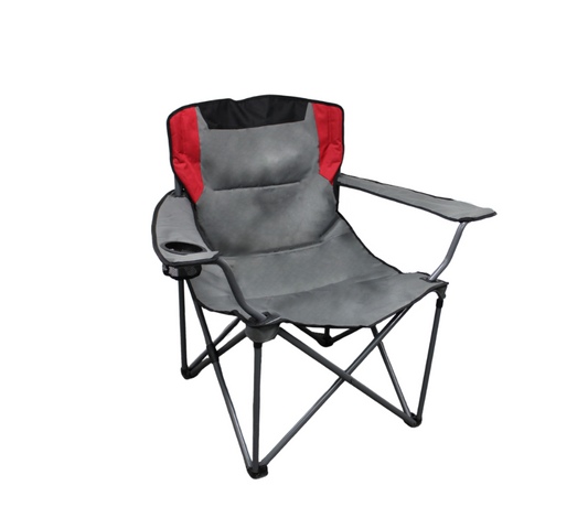 BDO-A04 Canadian Shield XXL Padded Camp Chair- Red/Grey
