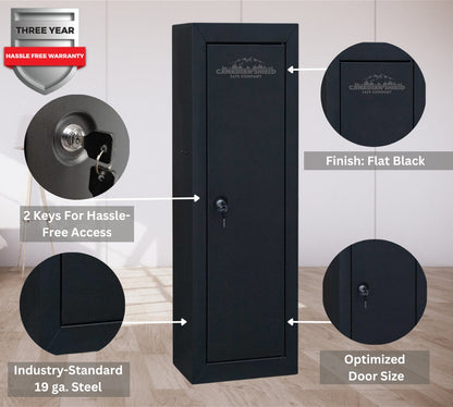 Steel Cabinet Series 53" Tall 10 Gun Cabinet with 4-Point Locking System (3 Years Warranty) - SA-GC10-BD