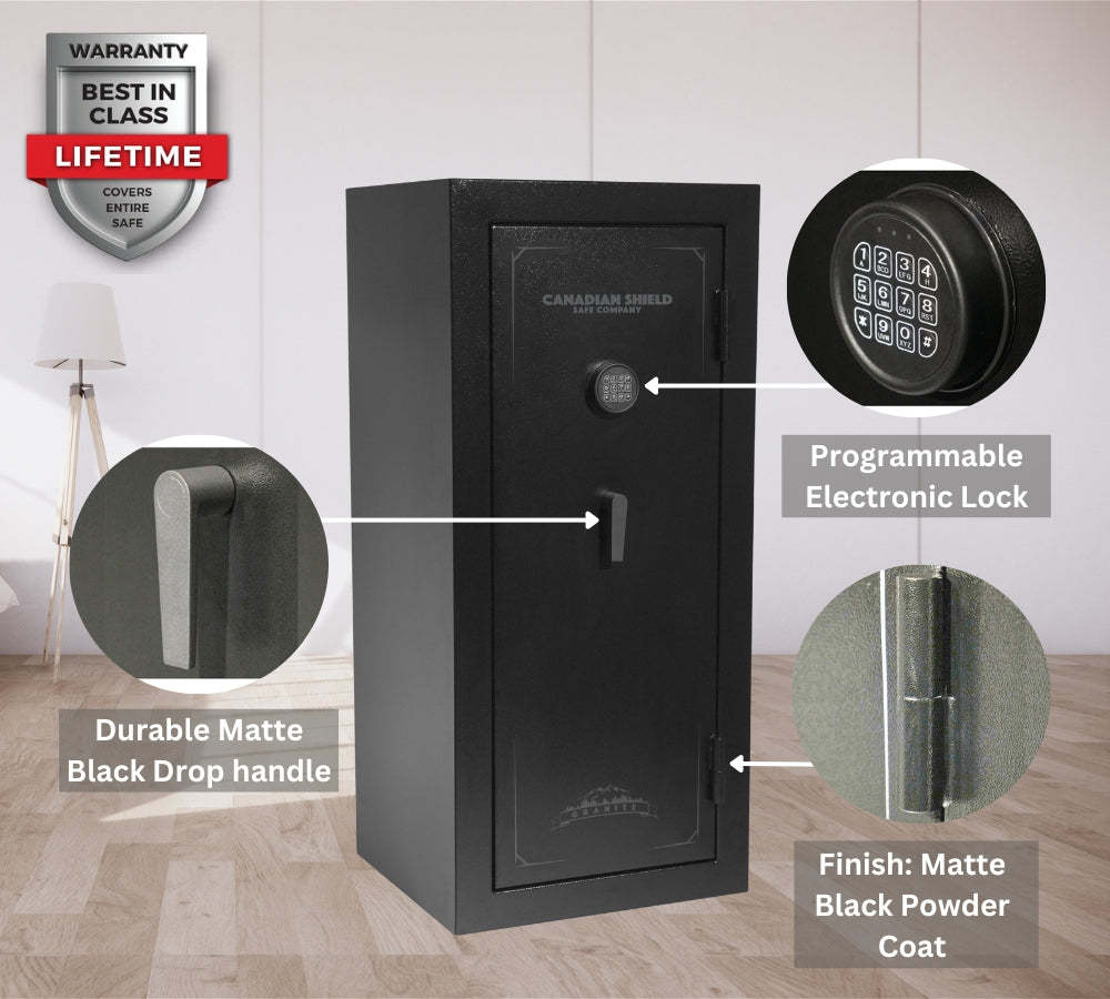 Granite Series 55" Tall Gun Safe With Electronic Lock & Fire Rated Protection (24 Gun Capacity) - SA5525INS-BD