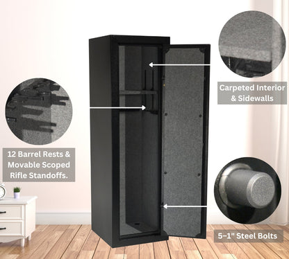 Granite Series 55" Tall Gun Safe with Electronic Lock & Fire Rated Protection (12 Gun Capacity) - SA5516INS-BD