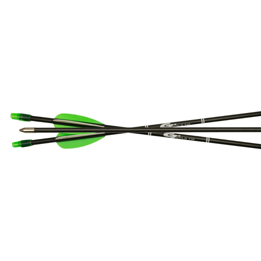 Bushnell Gold Tip Fiberglass Archery Youth Arrows – 29" Length, 2.5" Fletching Vane, 3-Pack – Ideal for Youth Bows up to 30 lbs