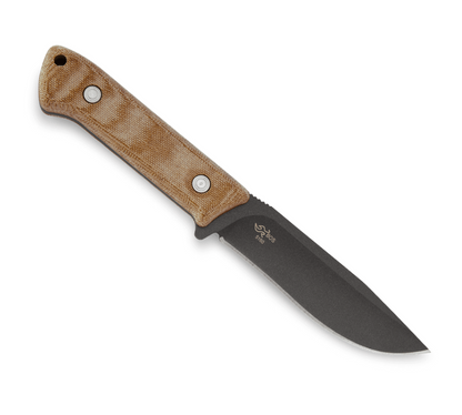 Buck Knives | 104 Compadre Camp Knife | Cerakote Coated |  Hunting, Camping and Outdoors | Lifetime Warranty | Heat Treated | Natural Canvas Micarta | 0104BRS1-B