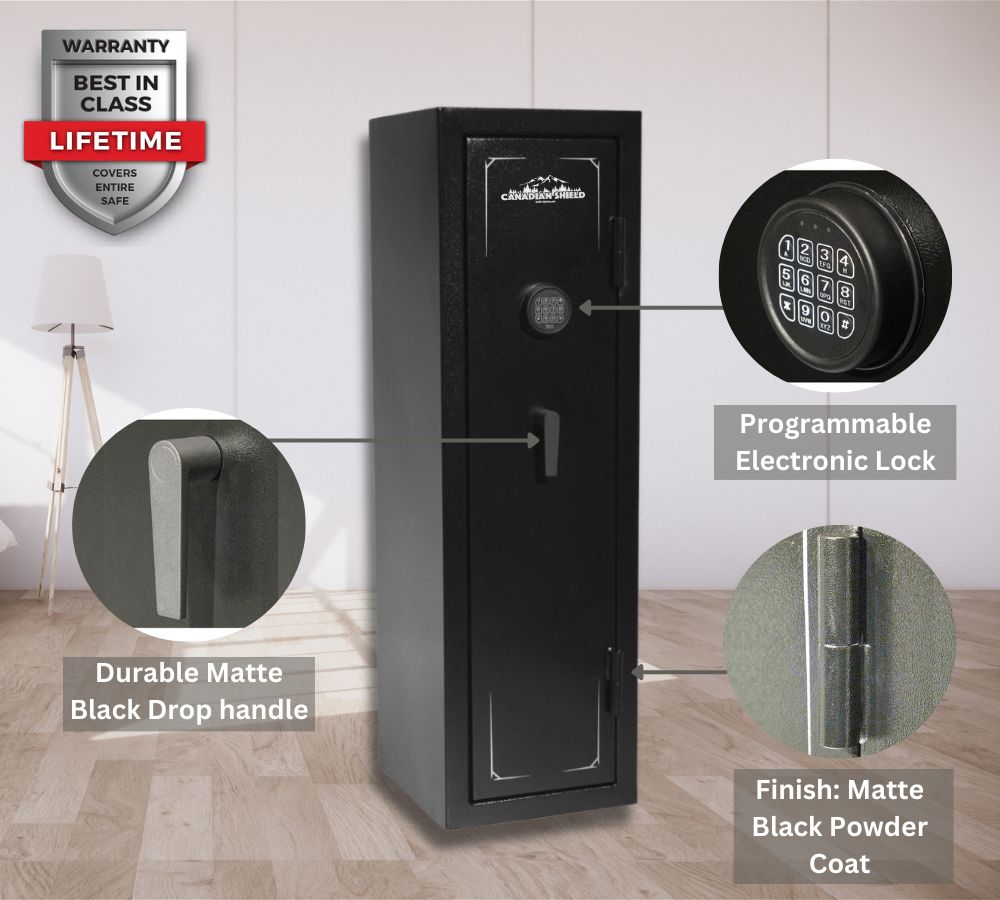 Granite Series 55" Tall Gun Safe with Electronic Lock & Fire Rated Protection (12 Gun Capacity)