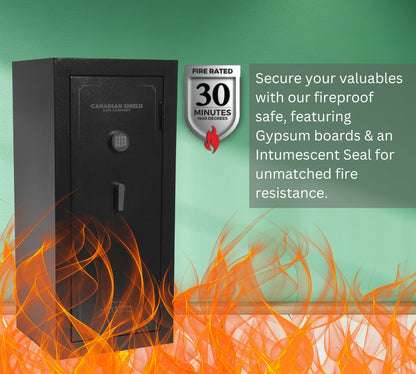 Granite Series 55" Tall Gun Safe With Electronic Lock & Fire Rated Protection (24 Gun Capacity) - SA5525INS-BD