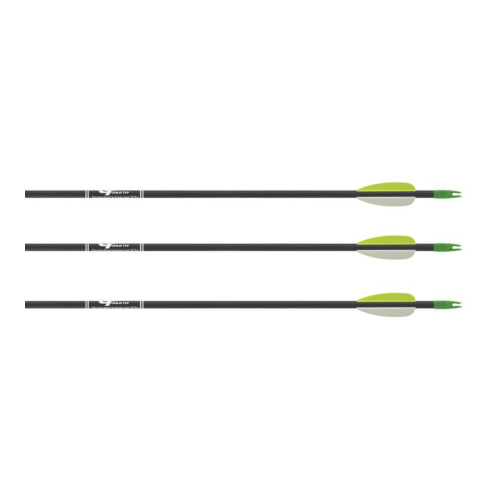 Bushnell Gold Tip Fiberglass Archery Youth Arrows – 29" Length, 2.5" Fletching Vane, 3-Pack – Ideal for Youth Bows up to 30 lbs