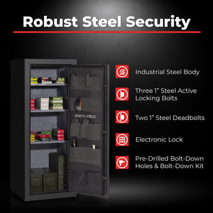 53" Tall Ammo Safe with Electronic lock & Fire Protection (9.56 Cu. ft.) - SA5520LZ-AMG-CA