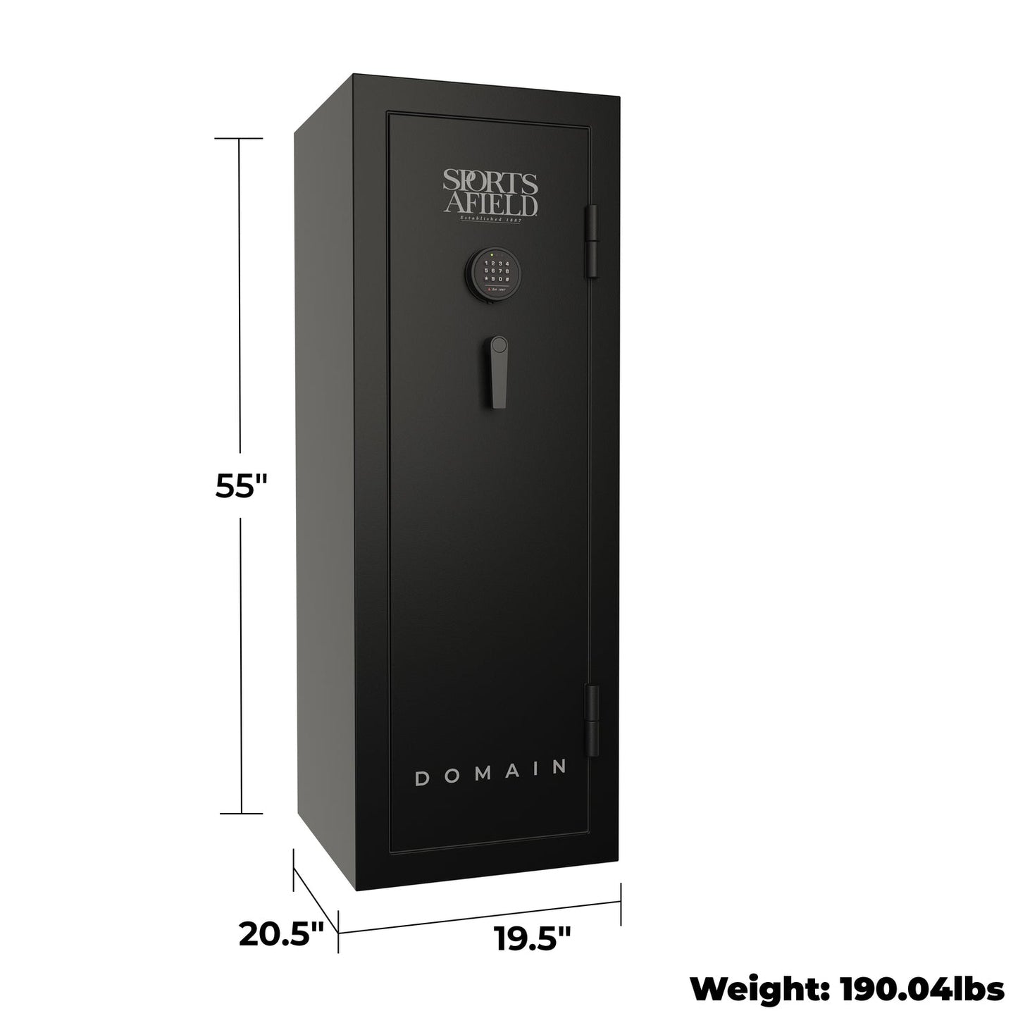 Domain Series 55" Tall Gun Safe With Electronic Lock & Fire Protection (20 Gun Capacity) - SA5520DOM