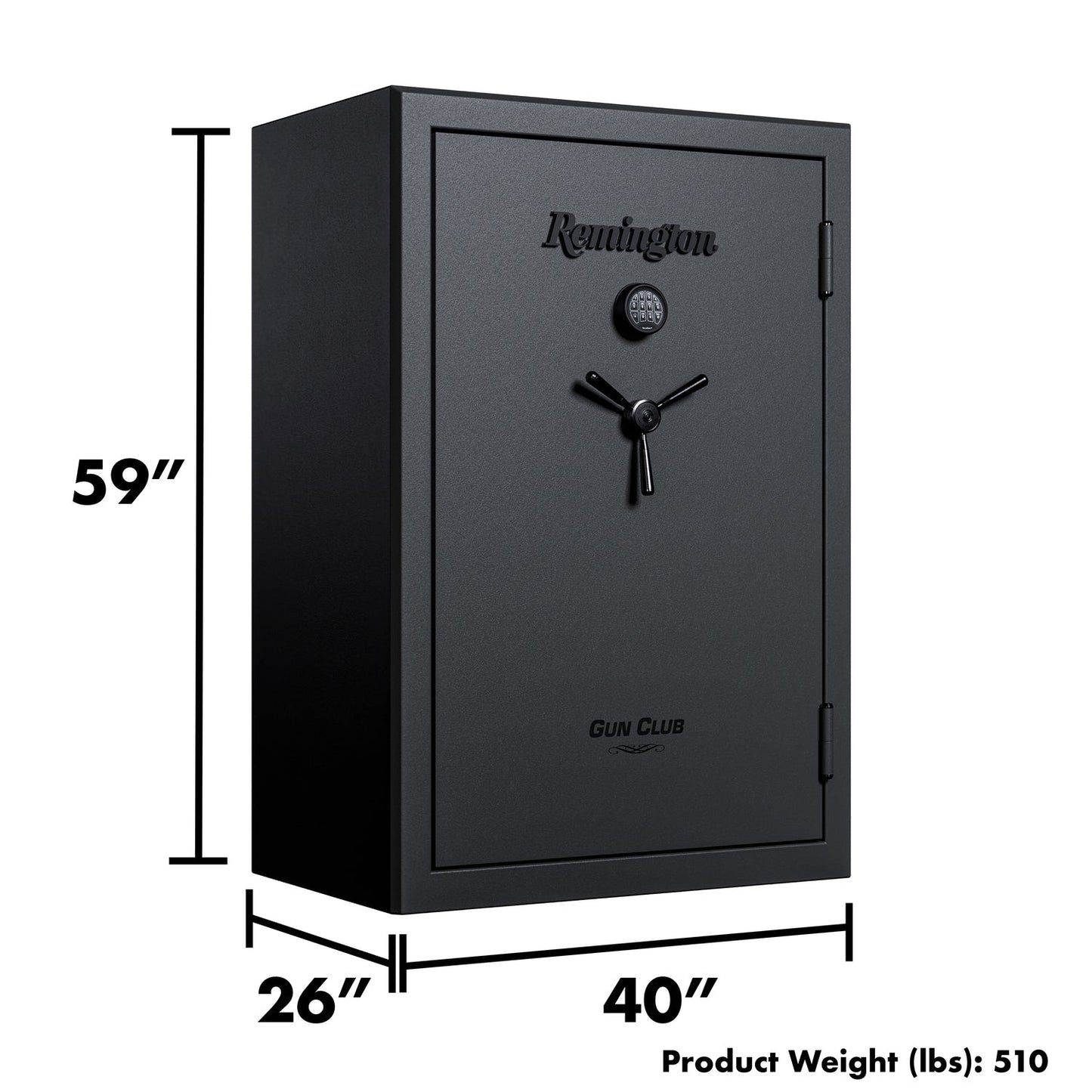 Gun Club Series 59" Tall Remington Gun Safe with Electronic Lock & Fireproof+Waterproof Protection (52 Gun Capacity) - SAR5952GC-BD