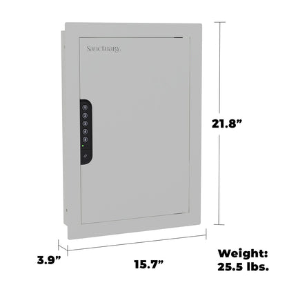 Sanctuary 21.8" Tall In-Wall Vault for Home & Office with Electronic Lock, White (0.49 cu. ft.) - SA-IWV-W