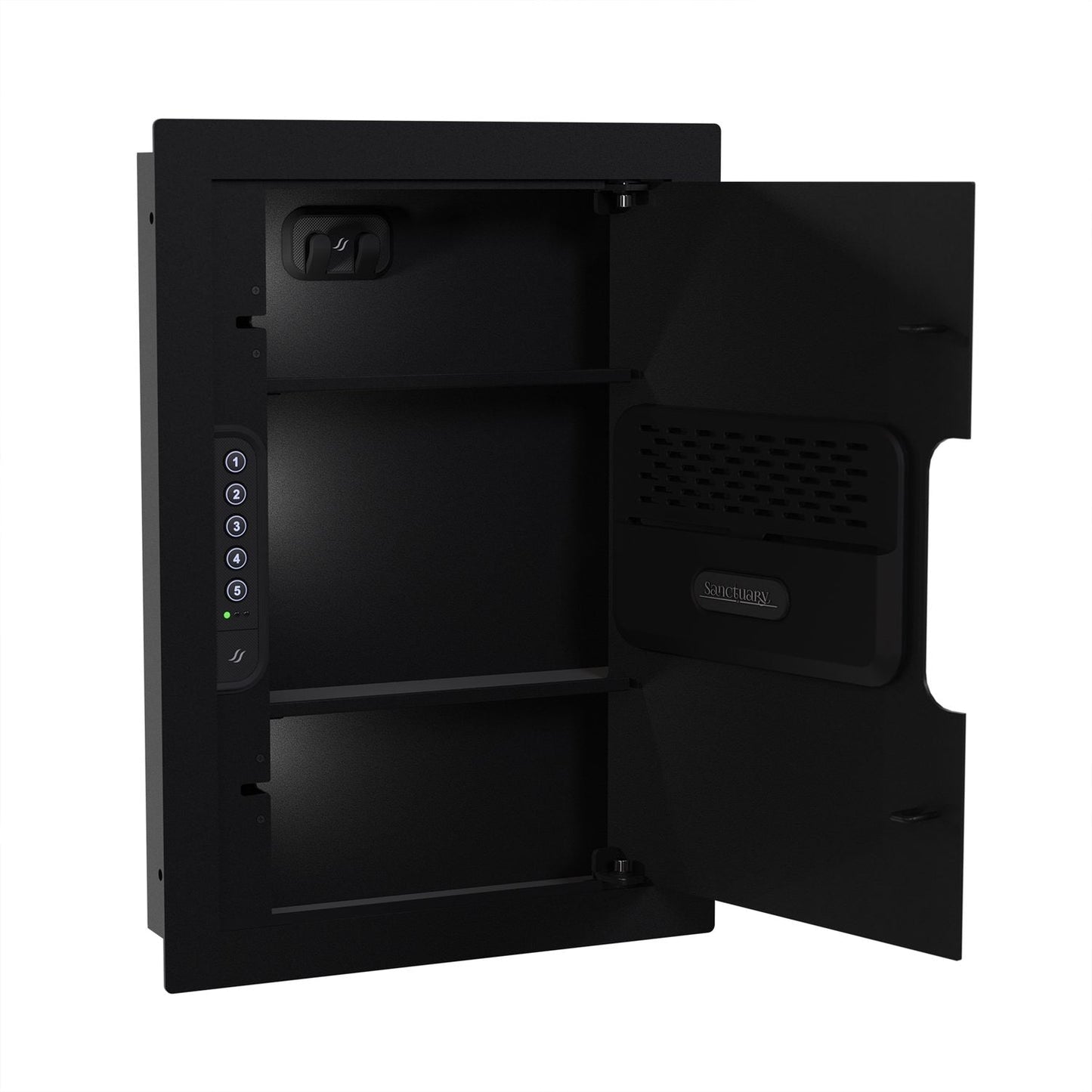 Sanctuary 21.8" Tall In-Wall Vault for Home & Office with Electronic Lock, Black (0.49 cu. ft.) - SA-IWV-B