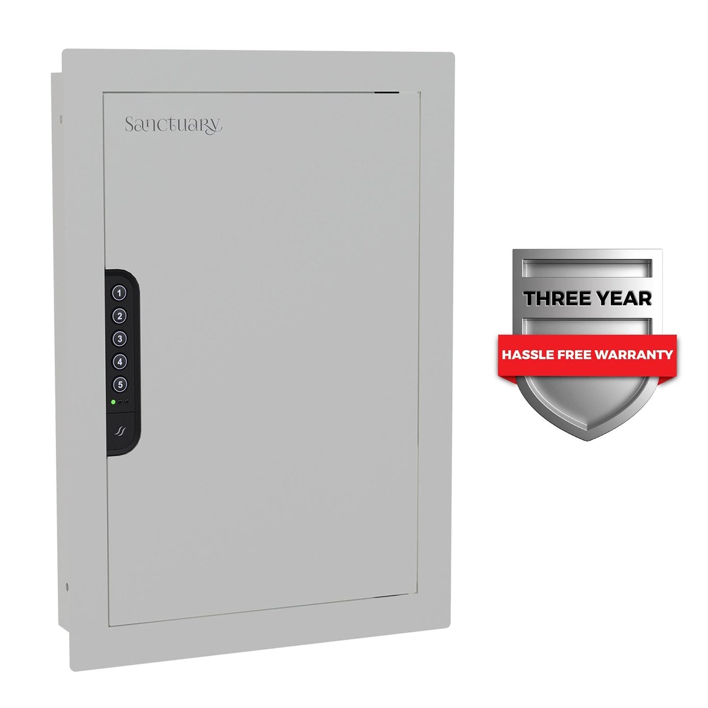 Sanctuary 21.8" Tall In-Wall Vault for Home & Office with Electronic Lock, White (0.49 cu. ft.) - SA-IWV-W