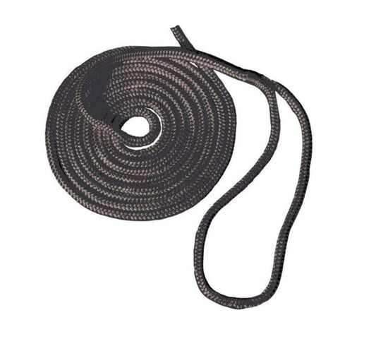 Black 3/8" X 25' Premium Double Braid Dock Line