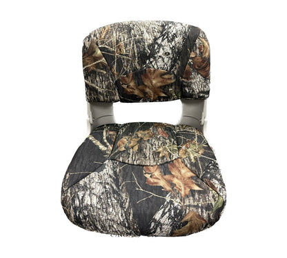 Molded Boat Seat WITH Padded Cushions (Mossy Oak Camo)