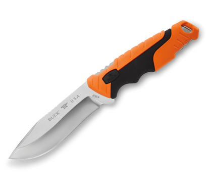 Buck Knives | 656 Large Pursuit Knife | Heavy-Duty Polyester Sheath | Hunting, Camping and Outdoors | Made In USA | Lifetime Warranty | Heat Treated | Orange/Black Pro Color | 0656ORS-B