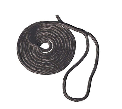 25' Double Braid Nylon Dock Line WITH Eye Splice (Black) [3/8"]