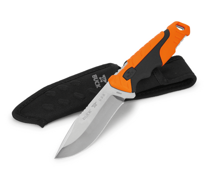 Buck Knives | 656 Large Pursuit Knife | Heavy-Duty Polyester Sheath | Hunting, Camping and Outdoors | Made In USA | Lifetime Warranty | Heat Treated | Orange/Black Pro Color | 0656ORS-B