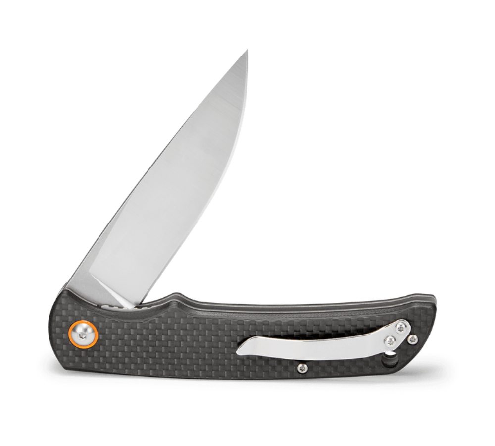 Buck Knives | 259 Haxby Knife | Stainless steel pocket clip | Folding Knife | Hunting, Camping and Outdoors | Lifetime Warranty | Heat Treated | Carbon Fiber Color | 0259CFS-B
