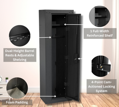 Ready To Assemble 53" 8 Gun Security Cabinet With 4 Way Locking System (3 Years Warranty)