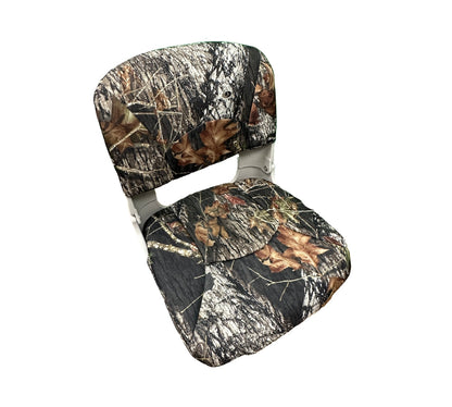 Molded Boat Seat WITH Padded Cushions (Mossy Oak Camo)