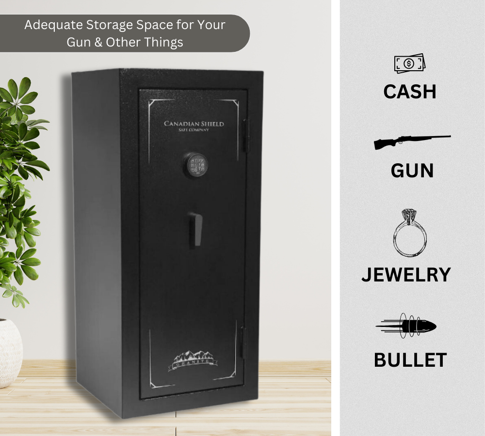 Granite Series 55" Tall Gun Safe With Electronic Lock & Fire Rated Protection (24 Gun Capacity)