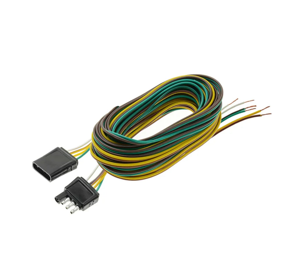 25' 4-Way Trailer Wiring Harness WITH Frame Clips