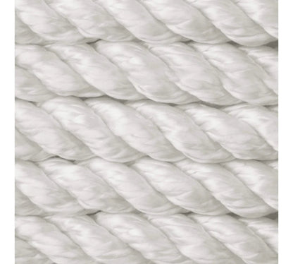 150' Tri-Strand Nylon Twisted Anchor Line WITH Thimble (White)