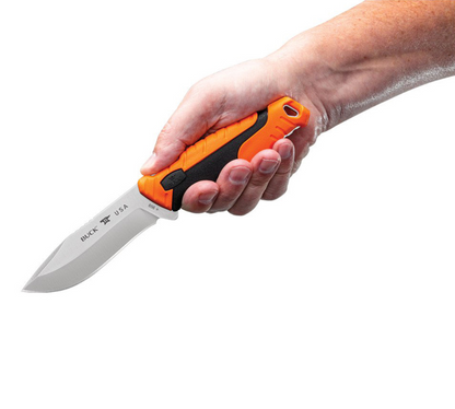 Buck Knives | 656 Large Pursuit Knife | Heavy-Duty Polyester Sheath | Hunting, Camping and Outdoors | Made In USA | Lifetime Warranty | Heat Treated | Orange/Black Pro Color | 0656ORS-B