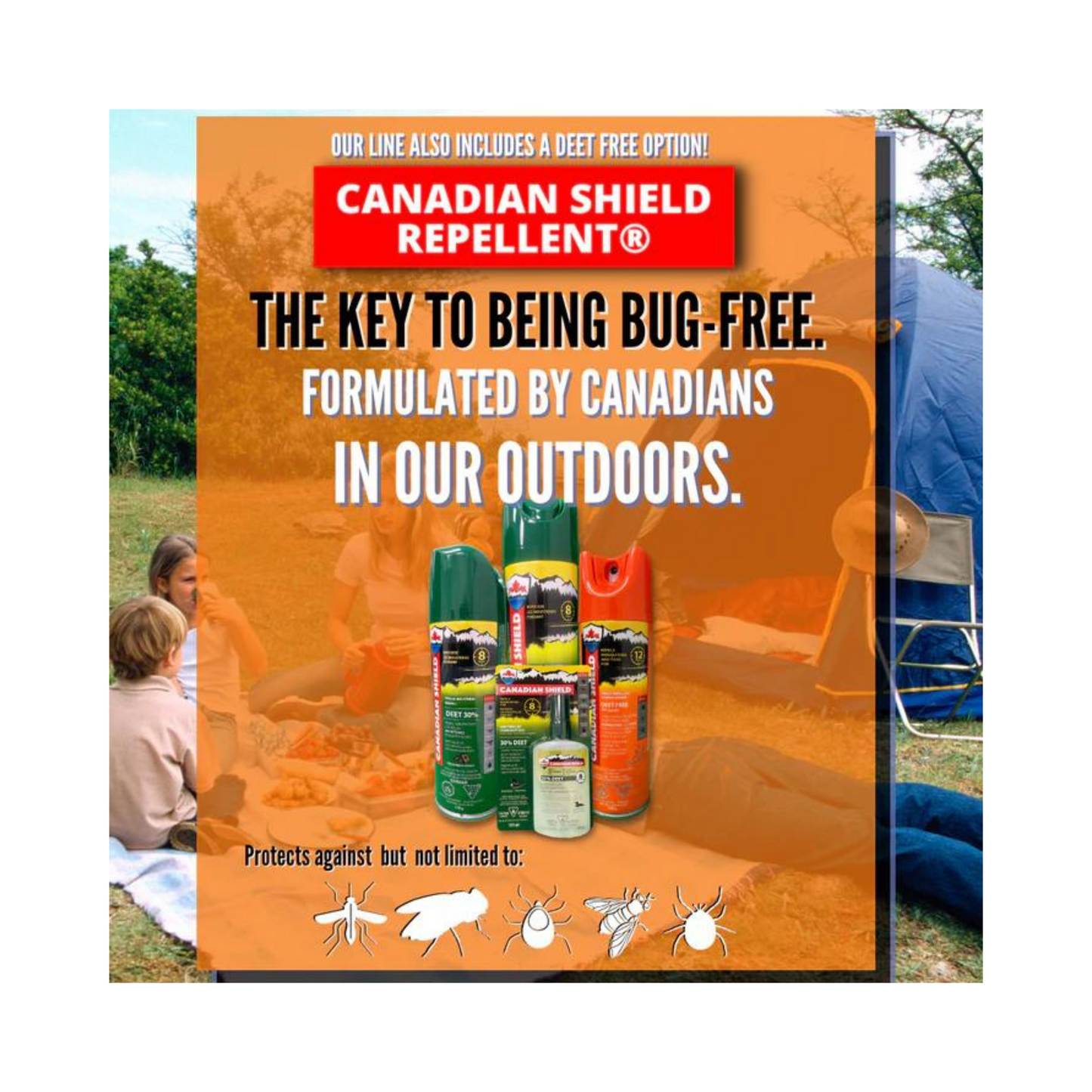 Canadian Shield Mosquito & Insect Repellent | Up to 8 Hours of Protection | Formulated for Camping, Hunting, Fishing, Family Fun, and More! 30% DEET Liquid Pump (100ml)