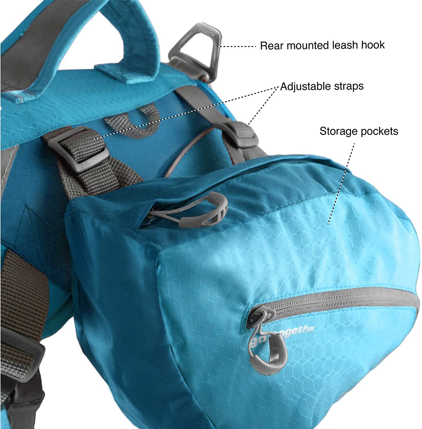 KURGO Baxter Backpack (30-85lbs) - Coastal Blue
