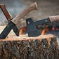 Buck Knives 0108BRS COMPADRE Froe Fixed Blade Knife with Natural Micarta Handles, Genuine Leather Sheath, Cobalt Grey Cerakote, 5160 Steel - BK0108BRS1
