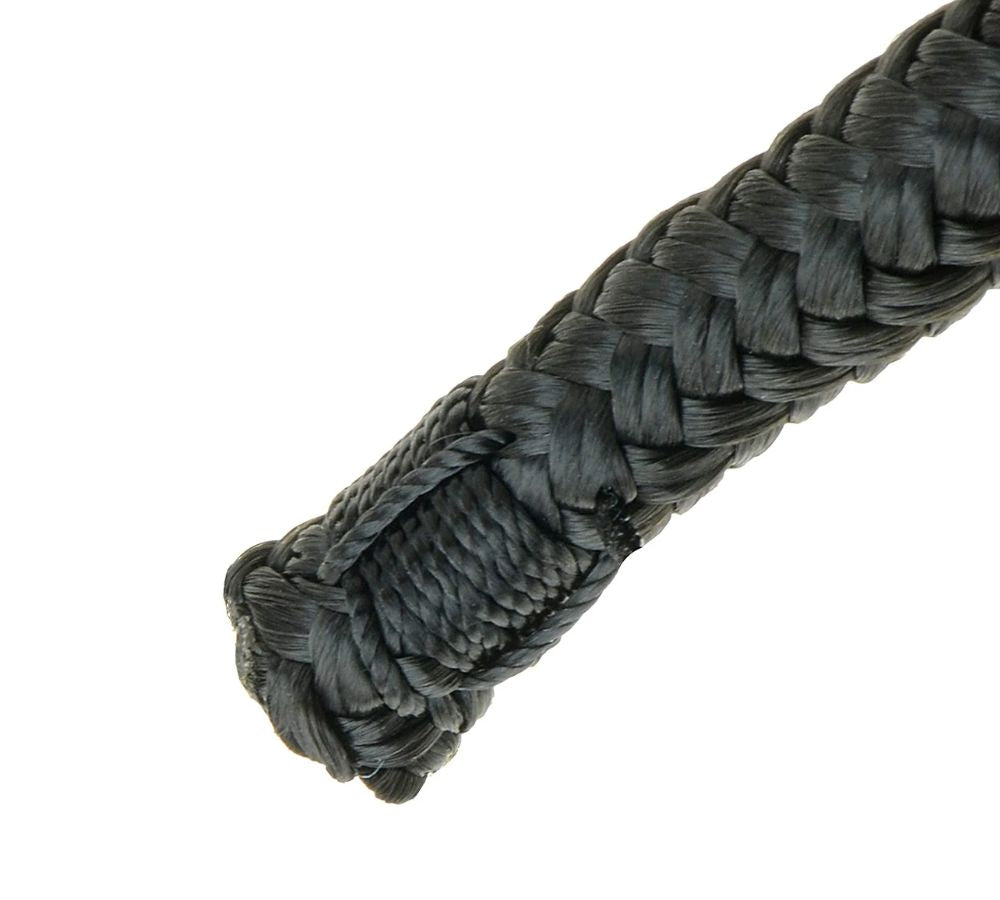 15' double braid nylon dock line with eye splice (Black) [3/8"]