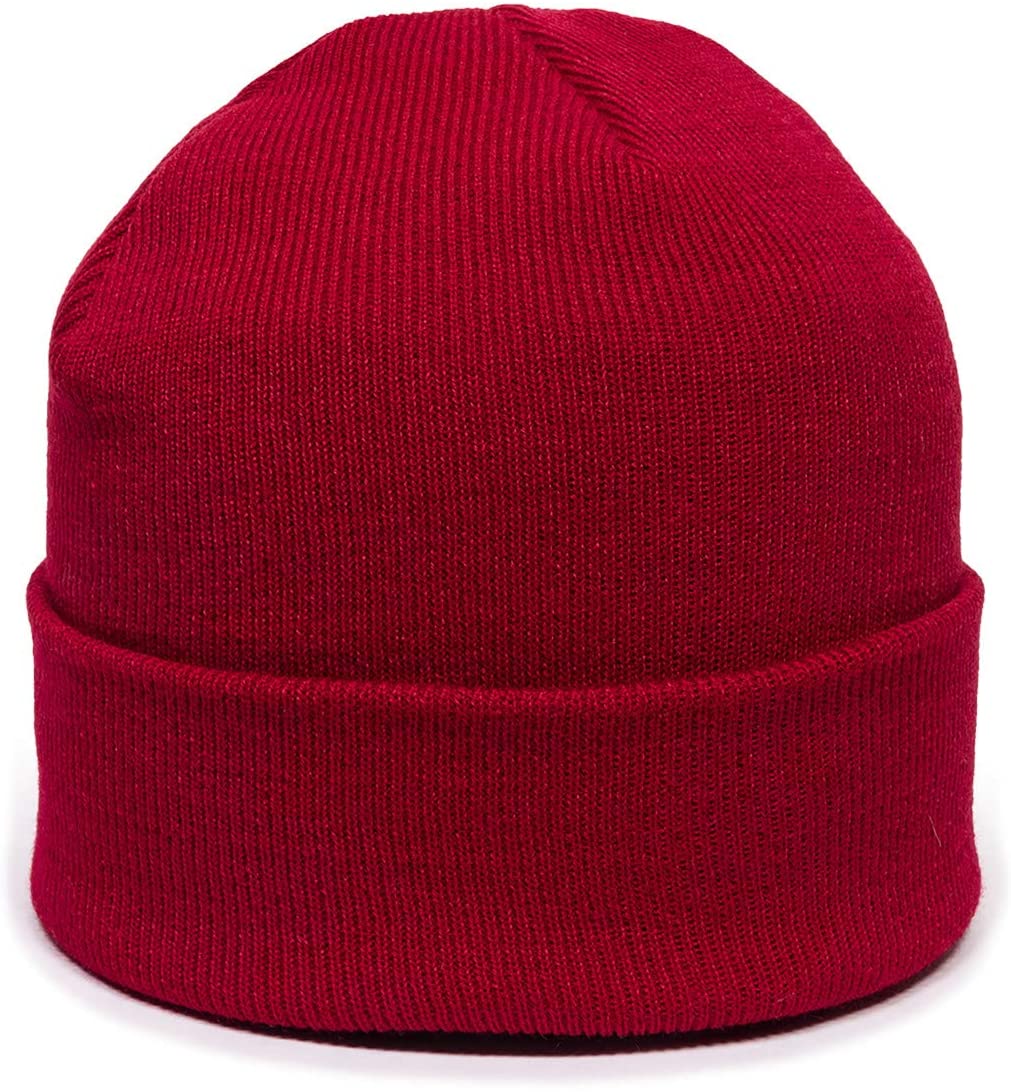 Outdoor Cap Knit Watch Cap with Cuff, Red - KN-400 MAROON