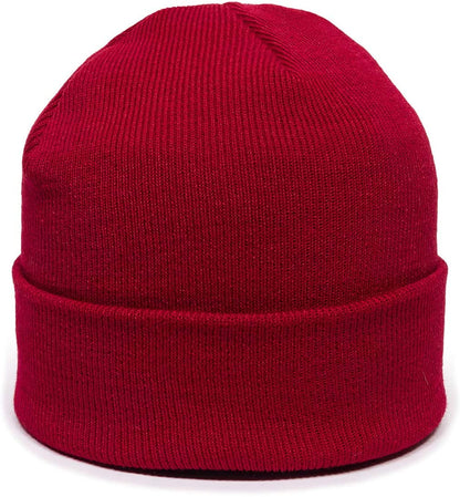 Outdoor Cap Knit Watch Cap with Cuff, Red - KN-400 MAROON