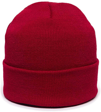 Outdoor Cap Knit Watch Cap with Cuff, Red - KN-400 MAROON