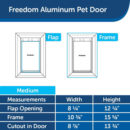 PetSafe Medium Freedom Aluminum Pet Door, Premium White - PPA00-10860