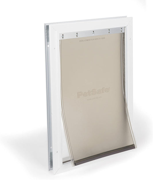 PetSafe Freedom Aluminum Pet Door for Dogs and Cats, Large, White, Tinted Vinyl Flap - PPA00-10861