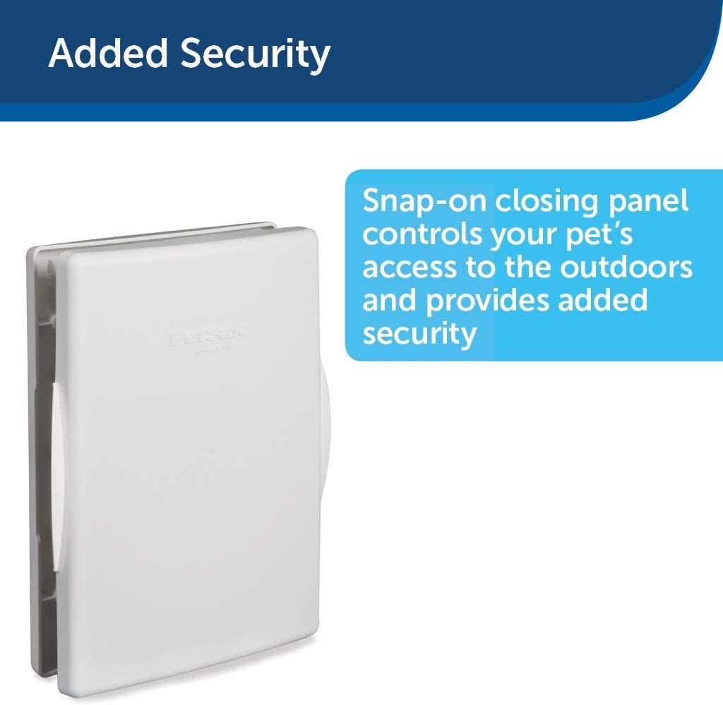 PetSafe Extreme Weather Energy Efficient Pet Door, Unique Three Flap System, White, for Medium Dogs Up to 18 kg - PPA00-10985
