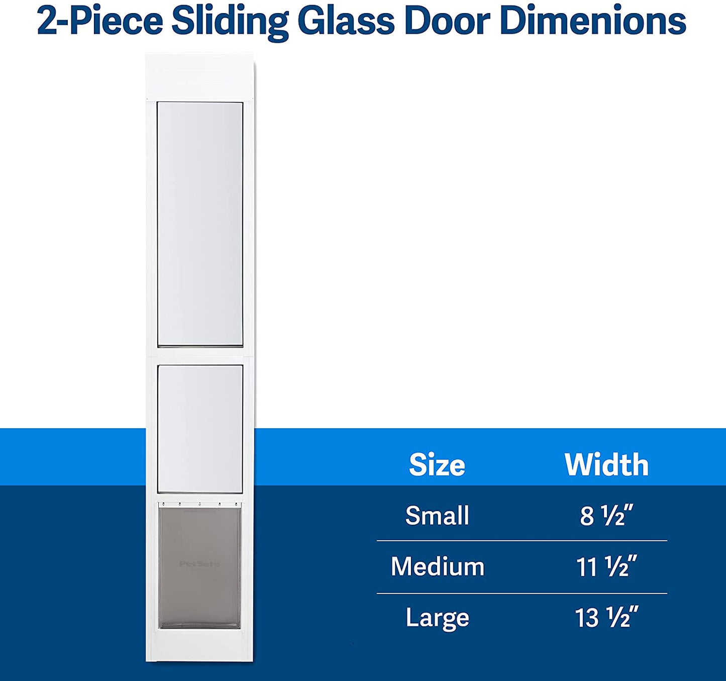 PetSafe 2-Piece Sliding Glass Pet Door 76 13/16-Inch to 81-Inch White, Medium - PPA11-14767