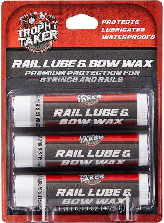 Trophy Taker Rail Lube & Bow Wax 3 Pack | Unscented | Crossbow Hunting Accessories, Waterproof Archery Bow String Wax | Helps Reduce Friction and Prevent Fraying,Red & Black - TT2703