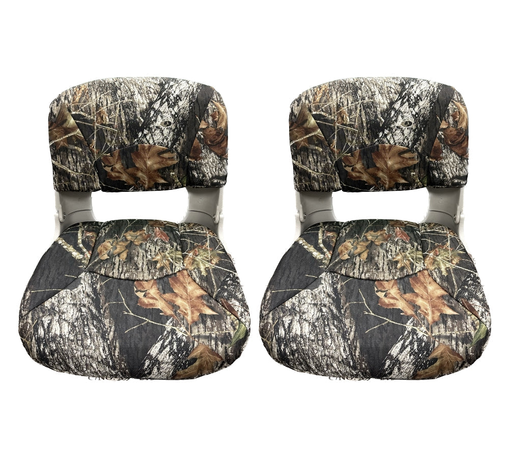 Molded Boat Seat WITH Padded Cushions (Mossy Oak Camo)