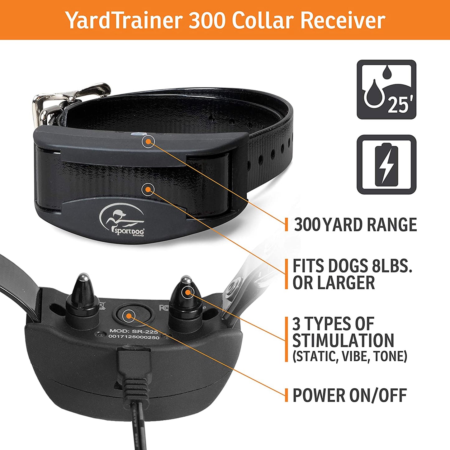 YardTrainer 300 Remote Trainer, 300 Yard Range-YT-300, Black (Pack of 1) - YT-300